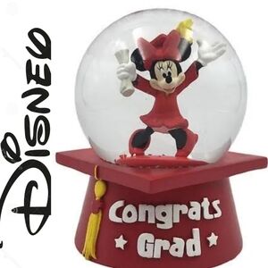 Disney Minnie Mouse Congrats Grad Musical Waterglobe